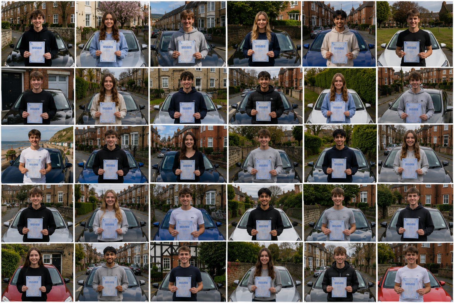 Dozens of PassFirst learners holding their pass certificates